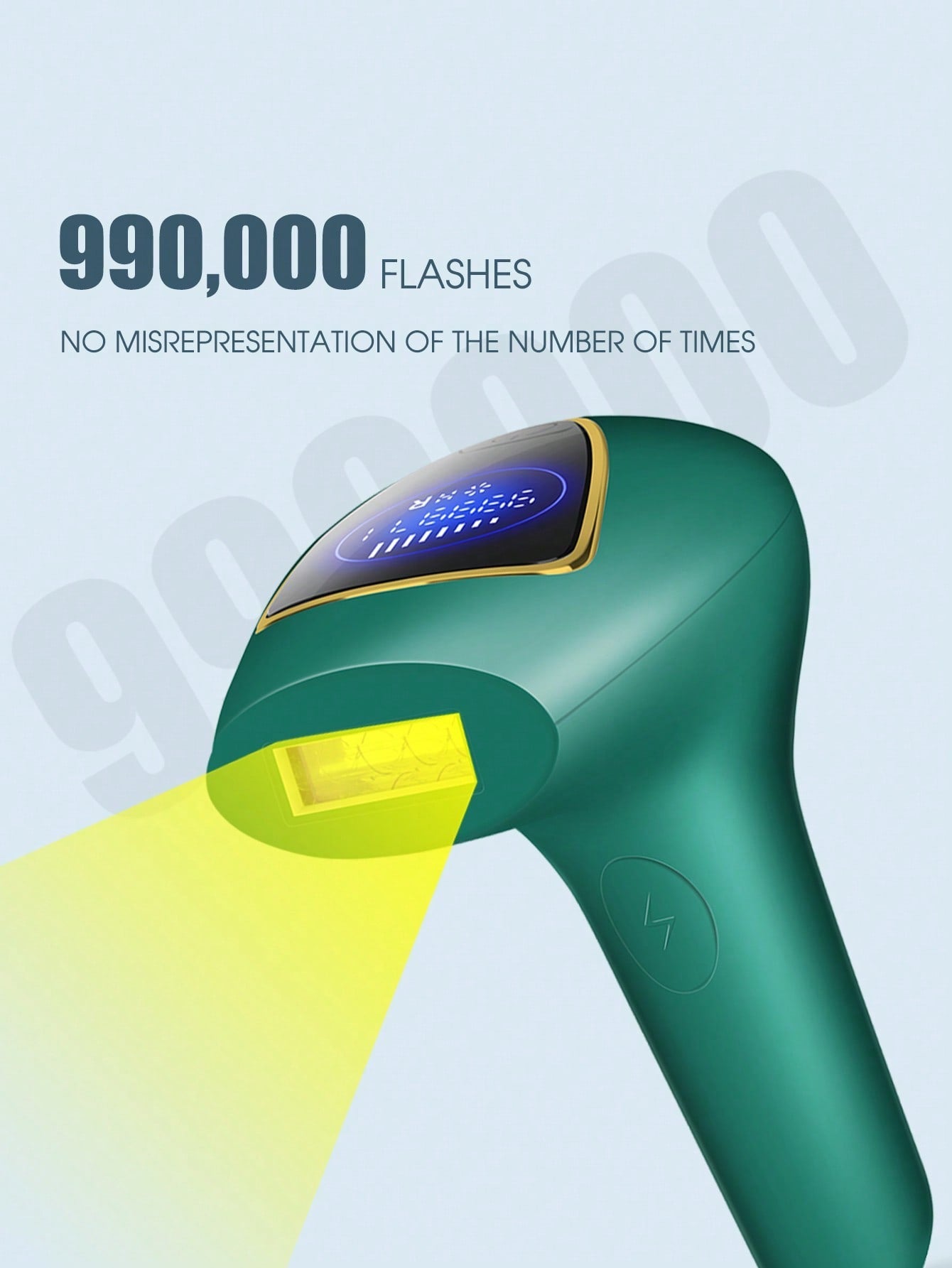 1pc Dark Green Plug Powered Epilator 990,000 Flashes Hair Removal Device for Women Legs A8A204-2