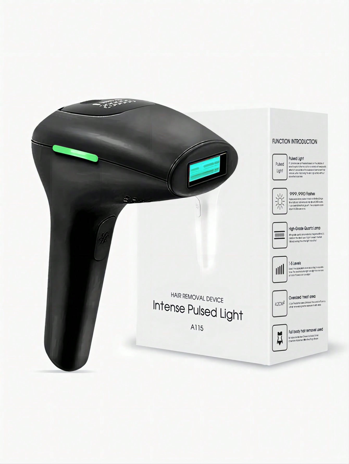 1pc Black Plug Powered Epilator 999,990 Flashes Hair Removal Device For Women Body A8X202-2